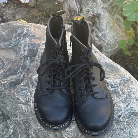 Dr. Martens Black Leather Lace-Up Boots - Picture 2 of 10